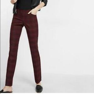 Size 2 Express burgundy plaid Columnist pants